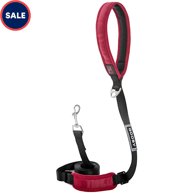 Gooby Pioneer Leash with Adjustable Traffic Control handle and D-ring Red, 6 ft. - Carousel image #1