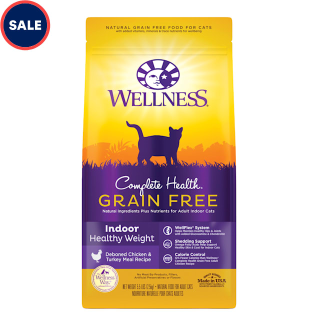 Wellness Complete Health Grain-Free Indoor Healthy Weight Chicken & Turkey Meal Recipe Dry Cat Food, 5.5 lbs. - Carousel image #1