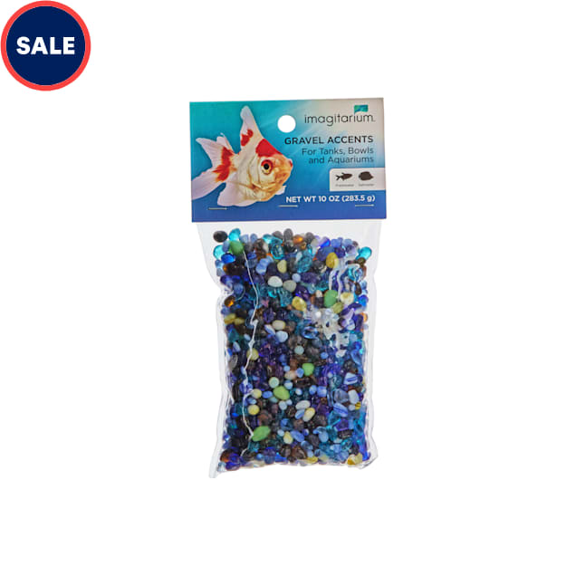 Imagitarium Blue Azure Pebble Glass Aquarium Gravel Accent Mix, 10 oz. - Carousel image #1