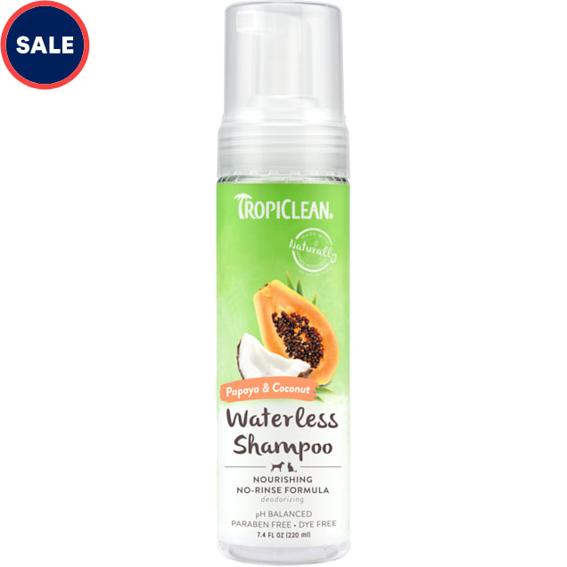 TropiClean Papaya & Coconut Waterless Shampoo for Pets, 7.4 fl. oz. - Carousel image #1