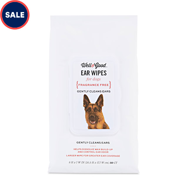 Well & Good Large Dog Ear Wipes, Pack of 50 - Carousel image #1