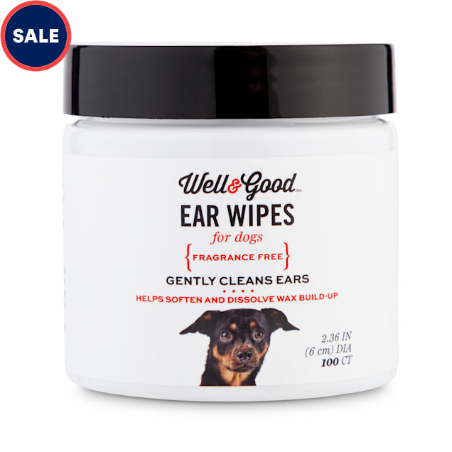 Well & Good Small Dog Ear Wipes, Pack of 100 - Carousel image #1