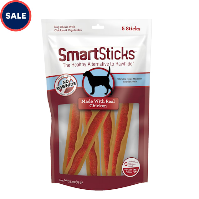 SmartBones SmartSticks Vegetable & Chicken No-Rawhide Dog Chews, 3.5 oz., Count of 5 - Carousel image #1