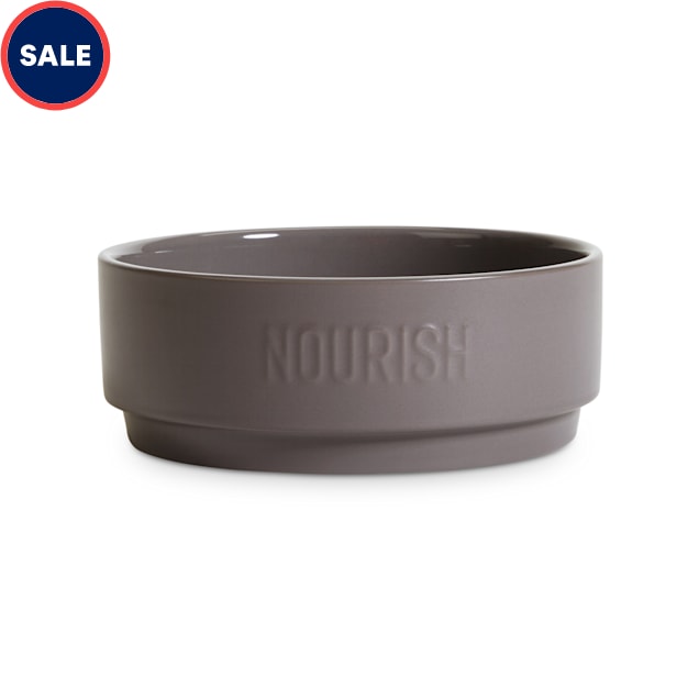 EveryYay Dining In Grey Nourish Ceramic Dog Food Bowl, 3.6 Cups - Carousel image #1