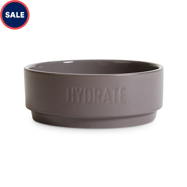 EveryYay Dining In Grey Hydrate Ceramic Dog Water Bowl, 3.6 Cups - Carousel image #1