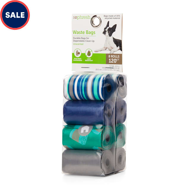 So Phresh Blue & Grey CoffeePrint Unscented Dog Waste Bags, Count of