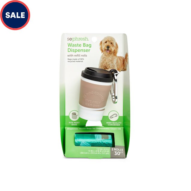 So Phresh Coffee Cup Dog Waste Bag Dispenser with Refill Rolls Petco