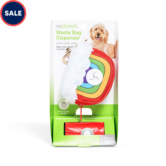 So Phresh Rainbow Fabric Dog Waste Bag Dispenser with Refill Rolls - Carousel image #1