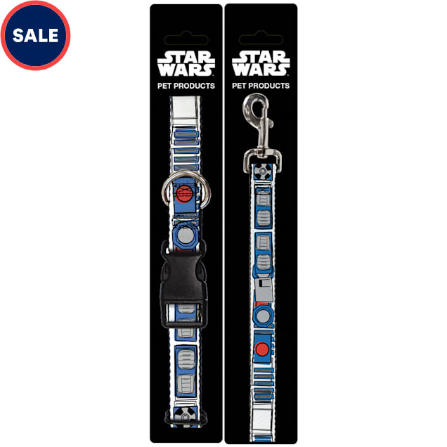 Buckle-Down Star Wars R2-D2 Bounding Parts Plastic Clip Collar & Leash Set For Dogs, Small - Carousel image #1