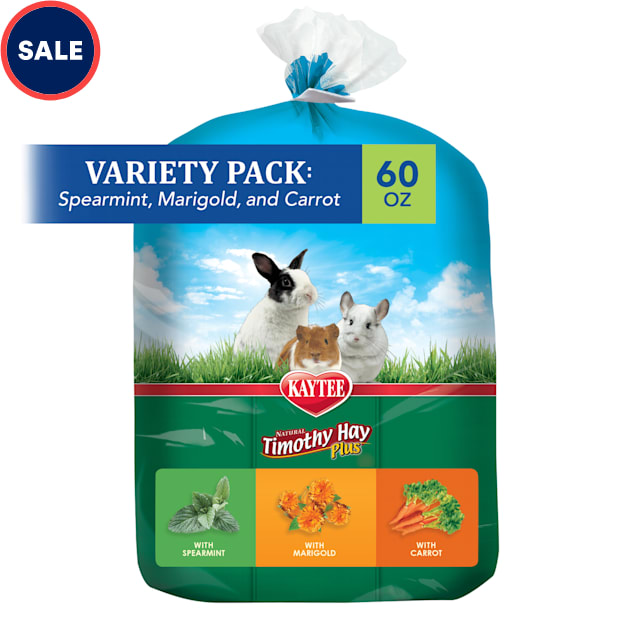 Kaytee Natural Timothy Hay Plus Variety Pack Small Animal Treats, 60 oz. - Carousel image #1