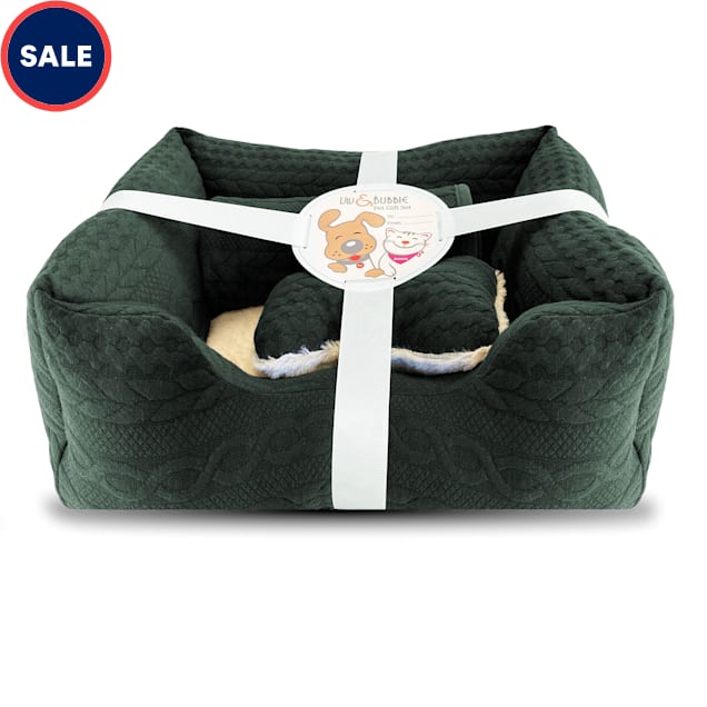 Viv & Bubbie Green Gift Dog Bed Set, 3 Piece, 19" L X 16" W - Carousel image #1