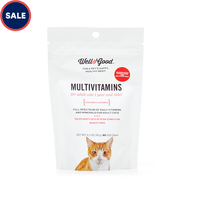 Well & Good Cat Multivitamins Soft Chews, Count of 60 - Carousel image #1