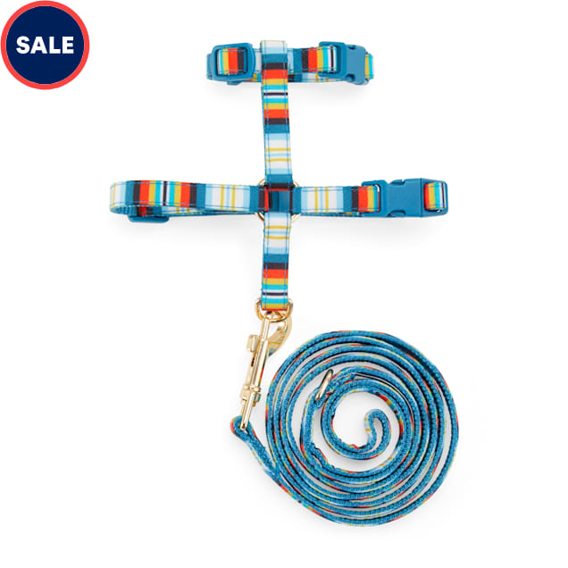 YOULY The Artisan Multicolor Striped Kitten Harness & Leash Set - Carousel image #1