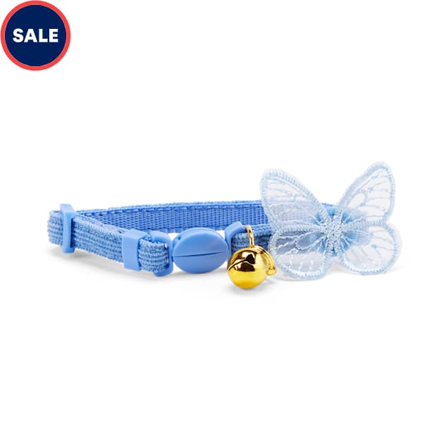 YOULY The Happy-Go-Lucky Blue Butterfly-Embellished Breakaway Kitten Collar - Carousel image #1