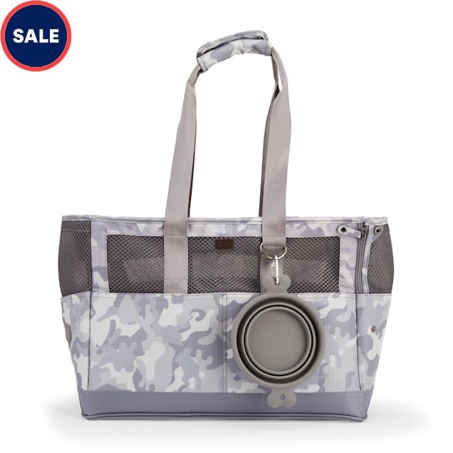 Reddy Grey Camo Canvas Dog Carrier Tote, Small - Carousel image #1