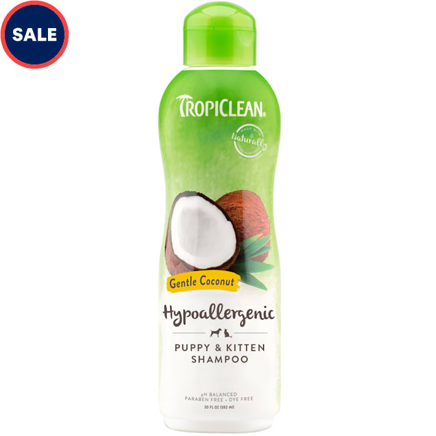 TropiClean Gentle Coconut Hypoallergenic Puppy & Kitten Shampoo, 20 fl