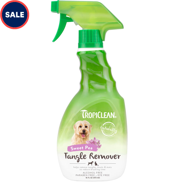 TropiClean Sweet Pea Tangle Remover Spray for Pets, 16 fl. oz. Petco