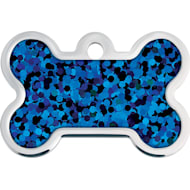 Quick-Tag Chrome Bone Personalized Engraved Pet ID Tag, Small