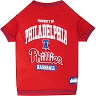 Pets First Cotton & Polyester Mesh Striped Philadelphia Phillies Dog & Cat  Jersey, White, XS 