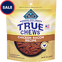 Blue Buffalo True Chews Made in the USA with Natural Ingredients, Chicken Bacon Recipe Dog Treats