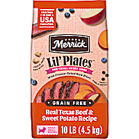 Merrick Lil Plates with Raw Bites Grain Free Texas, Beef and Sweet Potato Kibble Dry Dog Food