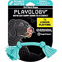 Playology Dri-Tech Rope Peanut Butter Dog Toy