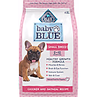 Blue Buffalo Baby Blue Healthy Growth Formula with DHA, Chicken and Oatmeal Recipe Natural Small Breed Puppy Dry Food