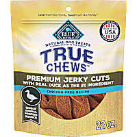 Blue Buffalo True Chews Premium Jerky Cuts with Real Duck & Chicken Free Recipe Natural Dog Treats
