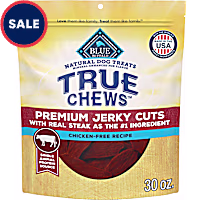 Blue Buffalo True Chews Made in the USA with Natural Ingredients, Beef, Premium Jerky Cuts Dog Treats