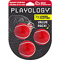 Playology Beef Scented Squeaky Chew Ball Dog Toy