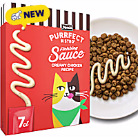 Merrick Purrfect Bistro Creamy Chicken Recipe Sauce Wet Cat Treats, Gravy for Snacking or Cat Food Topper