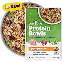 Wellness Protein Bowls, Adult Fresh Alternative Wholesome Grains Turkey, Cranberries & Peas Dog Food
