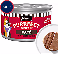Merrick Purrfect Bistro Grain Free Premium High Protein Beef Recipe Soft Canned Pate Adult Wet Cat Food