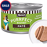Merrick Purrfect Bistro Grain Free Premium High Protein Turkey Recipe Soft Canned Pate Adult Wet Cat Food
