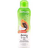 TropiClean Papaya & Coconut Luxury 2-in-1 Shampoo and Conditioner for Pets