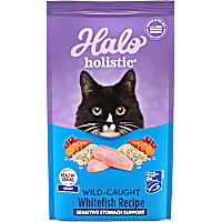 Halo Holistic Complete Digestive Health, Sensitive Stomach Support, Wild-caught Whitefish Recipe Adult Dry Cat Food