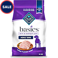 Blue Buffalo Basics Skin & Stomach Care, Limited Ingredient Diet for Dogs, Turkey Recipe Adult Dry Dog Food