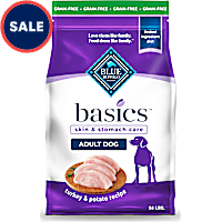 Blue Buffalo Basics Grain-Free Skin & Stomach Care, Limited Ingredient Diet, Turkey Recipe Adult Dry Dog Food