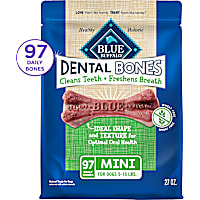 Blue Buffalo Dental Bones Mini Natural Dental Chew Dog Treats Value Pack
