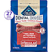 Blue Buffalo Dental Bones Regular Natural Dental Chew Dog Treats Value Pack