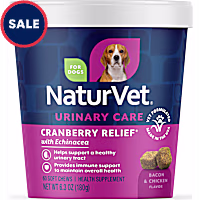 NaturVet Bacon & Chicken Flavor, Cranberry Relief Urinary Care Supplements for Dogs