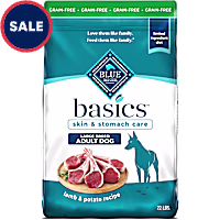 Blue Buffalo Basics Skin & Stomach Care, Limited Ingredient, Lamb & Potato Large Breed Grain-Free Dry Dog Food