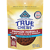 Blue Buffalo True Chews Made in the USA with Natural Ingredients, Steak Premium Morsels Dog Treats
