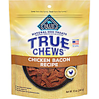 Blue Buffalo True Chews Made in the USA with Natural Ingredients, Chicken Bacon Recipe Dog Treats
