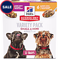Hill's Science Diet Adult Small & Mini Chicken & Vegetables, Beef Canned Wet Dog Food Variety Pack