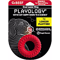 Playology Dual Layer Ring Beef Dog Toy