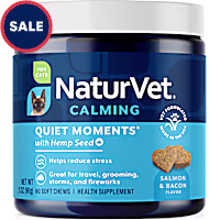 NaturVet Salmon and Bacon Flavor, Quiet Moments with Hemp Seed Calming Supplement for Cats