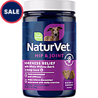 NaturVet Bacon and Chicken Flavor, Soreness Relief with Hemp Hip & Joint Supplement for Dogs