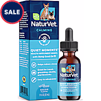 NaturVet Bacon Flavor, Quiet Moments with Hemp Seed Oil Calming Supplement Drops for Dogs & Cats