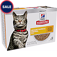 Hill's Science Diet Adult Urinary & Hairball Control Wet Canned Cat Food Multipack